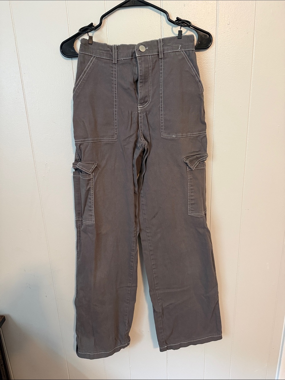Womens Cargo Work Pants - Gray